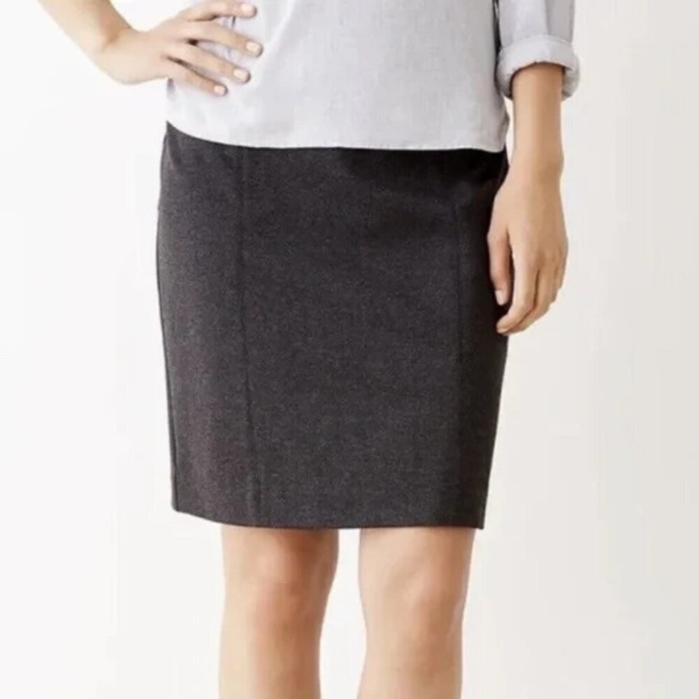 J. Jill Ponte Pencil Skirt Pull On Professional Career Dark Academia Preppy L